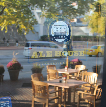 The view from within Pratt Street Ale House.