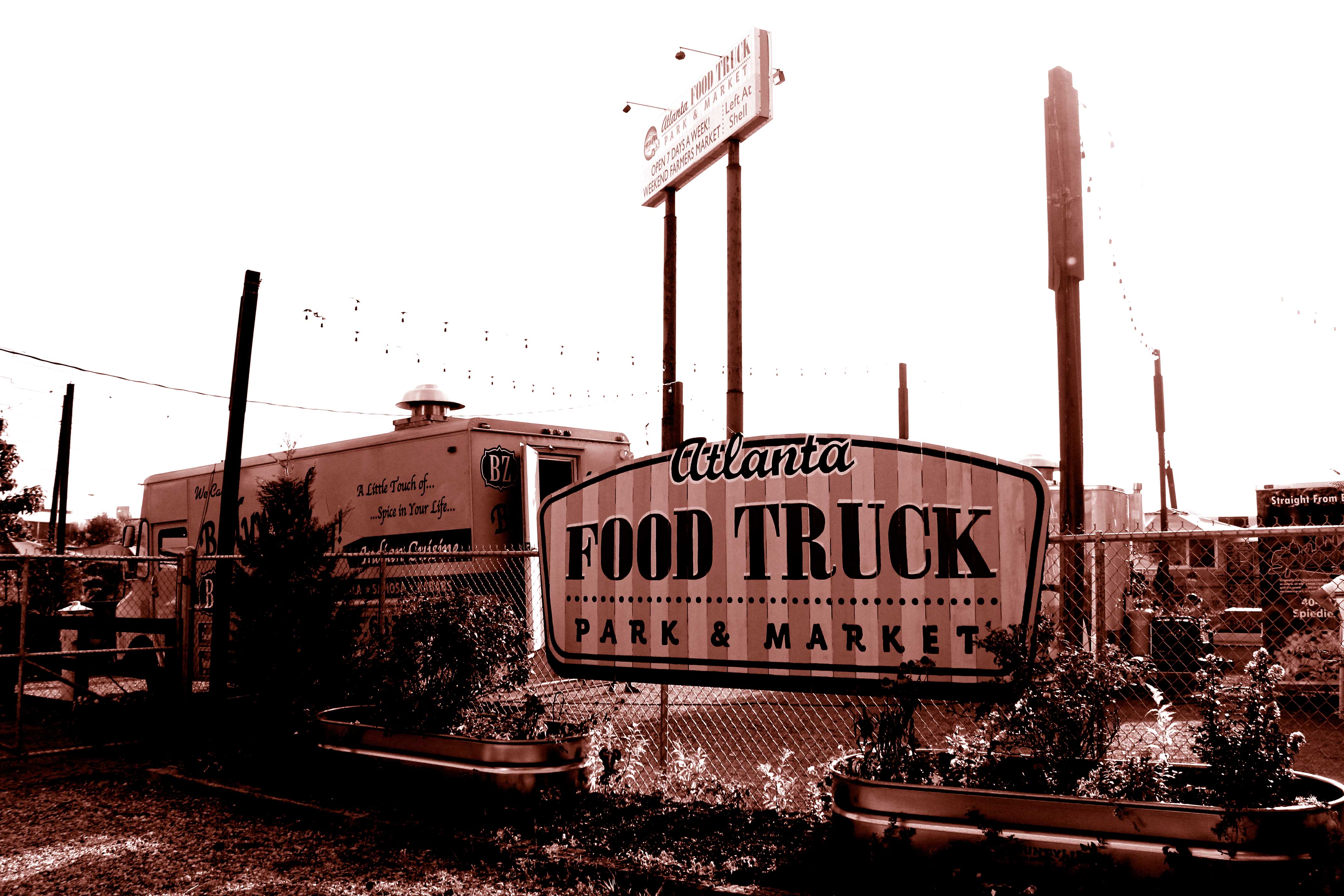 Front sign of Atlanta Food Truck Park and Market.