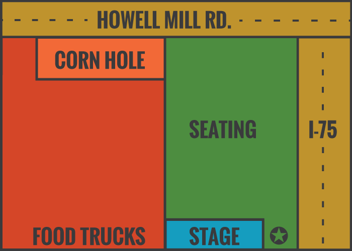 Atlanta Food Truck Park Grid Map